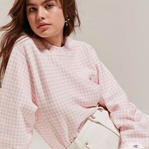 Draper James Natalie Sweatshirt XS – Pink Gingham, Preppy Coastal Style!